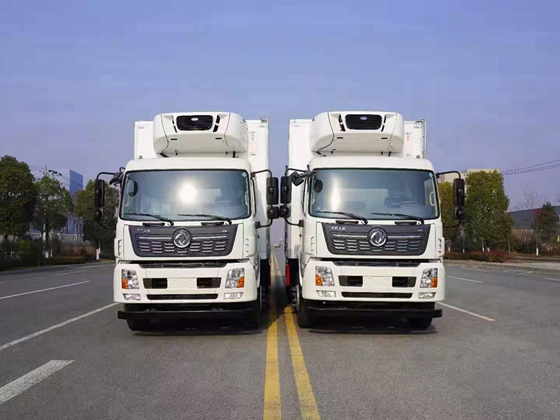 東風天錦VR小三軸平頂冷藏車