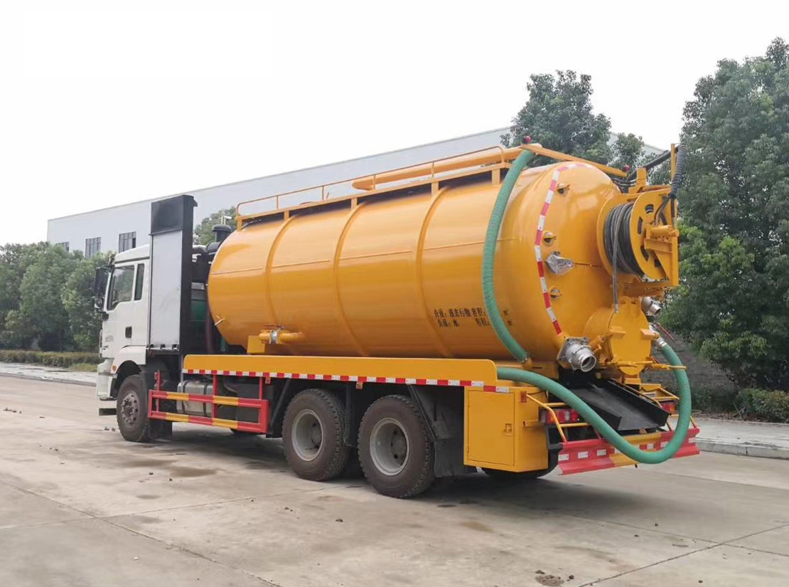 陜汽德龍后雙橋23立方清洗吸污車