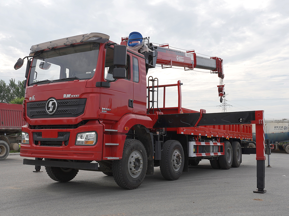 陜汽德龍前四后八新飛工16噸五節直臂吊機隨車吊