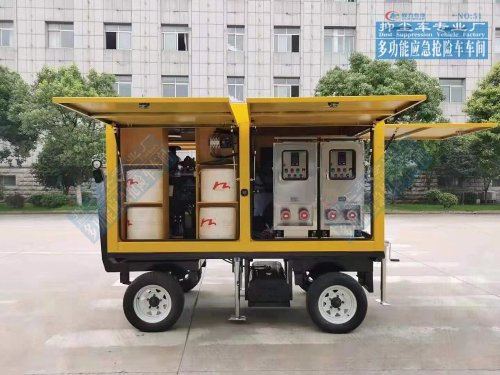 移動電站發電排水照明多用拖掛機組1000m3/h